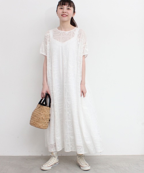 l'atelier du savon レースワンピース l'atelier du savon（アトリエドサボン）の「朝ごはんレース刺繍