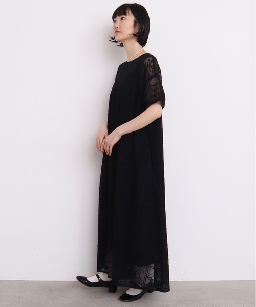美品 l'atelier du savon ⿻ Aライン ワンピース 飾りボタン l'atelier du savon（アトリエドサボン）の「○さくらんぼレース