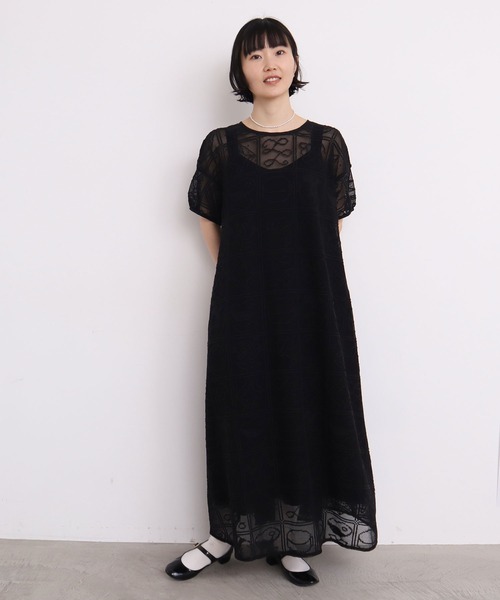 savon アトリエドゥサボン　リネン　刺繍　ワンピース　半袖　マキシ. l'atelier du savon - savon アトリエドゥサボン リネン 刺繍