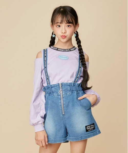 JENNI love（ジェニィラブ）の「ロゴテープサス付きデニムショーパン