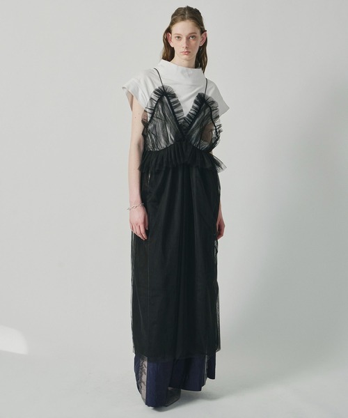 J1U by LA BELLE ETUDE（ジユウバイラベルエチュード）の「ランジェリーペプラムルーズキャミワンピース（ワンピース・レディース・ホワイト/ブラック/グレー・FREE）」の17枚目の写真