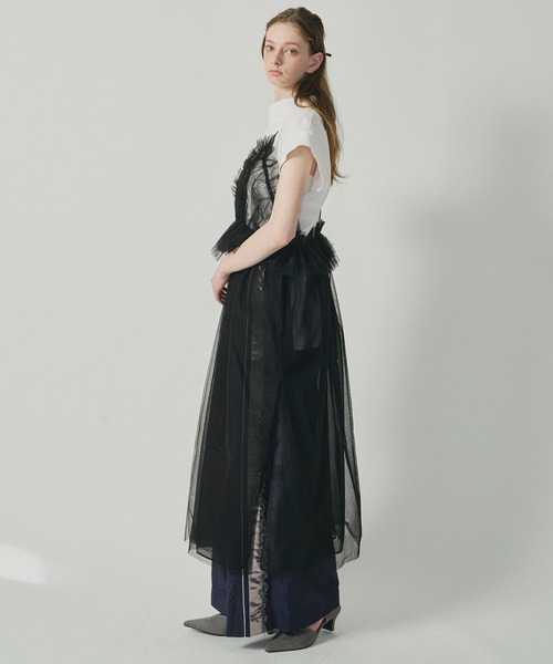 J1U by LA BELLE ETUDE（ジユウバイラベルエチュード）の「ランジェリーペプラムルーズキャミワンピース（ワンピース・レディース・ホワイト/ブラック/グレー・FREE）」の18枚目の写真