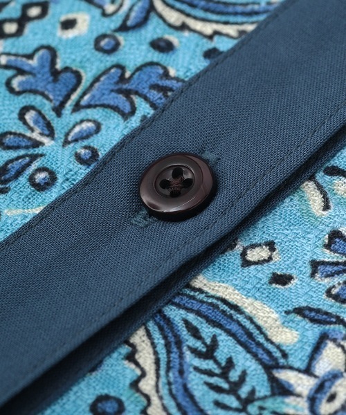 チチカカ（チチカカ）の「エコフレンドリーダイ ブロックプリントペイズリーシャツワンピース（シャツワンピース・レディース・カーキ/ブラウン/ブルー・FREE）」の15枚目の写真