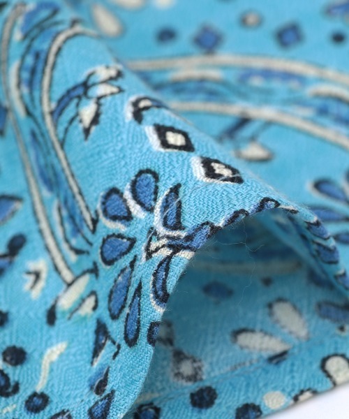 チチカカ（チチカカ）の「エコフレンドリーダイ ブロックプリントペイズリーシャツワンピース（シャツワンピース・レディース・カーキ/ブラウン/ブルー・FREE）」の8枚目の写真