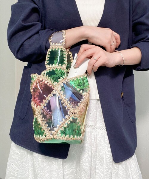 fredy emue（フレディエミュ）の「ビニールクロシェバケツバッグ（トートバッグ・レディース・イエロー/ブラウン系その他・FREE）」の7枚目の写真