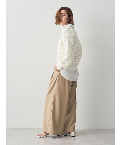 YECCA VECCA(イェッカヴェッカ)の「メッシュ編みニット(ニット/セーター・レディース・オフホワイト/チャコールグレー/ベージュ・FREE)」の16枚目の写真