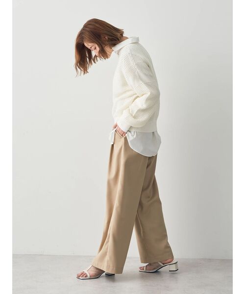 YECCA VECCA(イェッカヴェッカ)の「メッシュ編みニット(ニット/セーター・レディース・オフホワイト/チャコールグレー/ベージュ・FREE)」の17枚目の写真