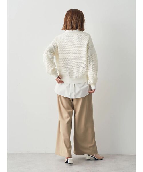 YECCA VECCA(イェッカヴェッカ)の「メッシュ編みニット(ニット/セーター・レディース・オフホワイト/チャコールグレー/ベージュ・FREE)」の10枚目の写真