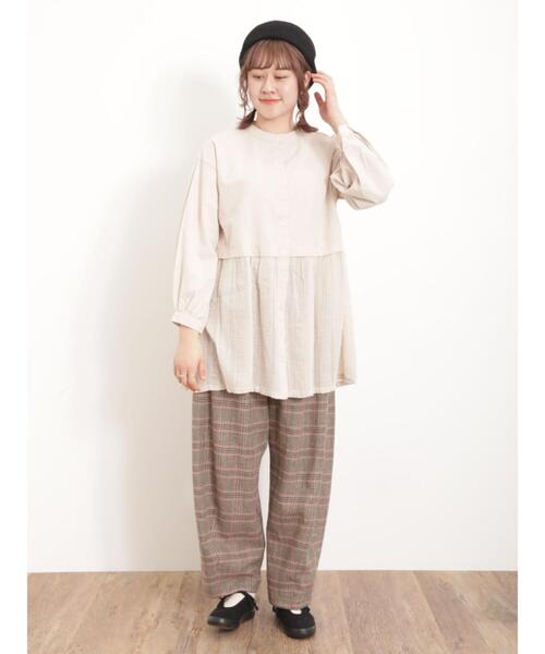 バンドカラースモッキング切替チュニック丈ブラウス[K](T) niko and… チュニック スモッキングバンドチュニック : ZOZOTOWN