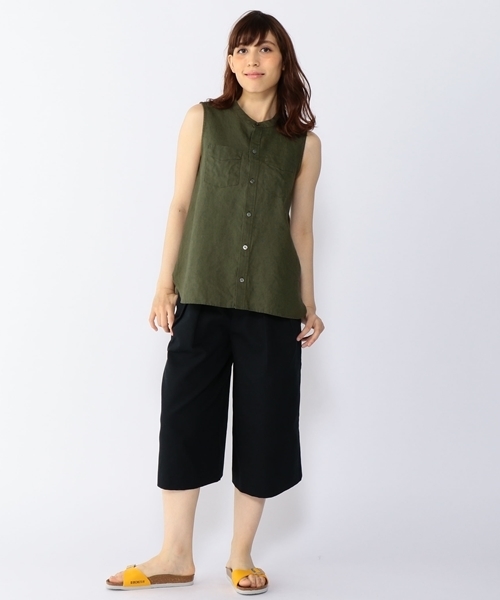 SHIPS for women（シップスフォーウィメン）の「SHIPS Days: ノースリーブ ブラウス（オリーブ）（シャツ/ブラウス・レディース・オリーブ・S～Ｍ/M～Ｌ）」の2枚目の写真