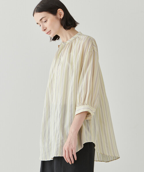 LE GLAZIK | ギャザーネックシャツ WOMEN