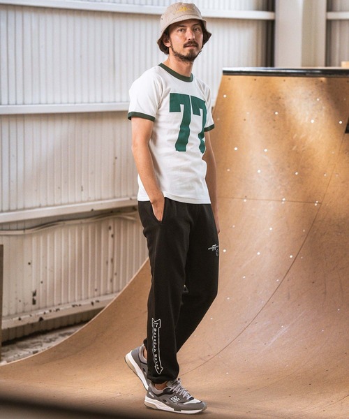 seventy seven(セブンティセブン)の「mt8993- middle onz S-S ringer t-shirts (big 77) Tシャツ(Tシャツ/カットソー・メンズ・ホワイト×グリーン/ホワイト×ブラック/グレー系その他・S/M/L/XL)」の14枚目の写真