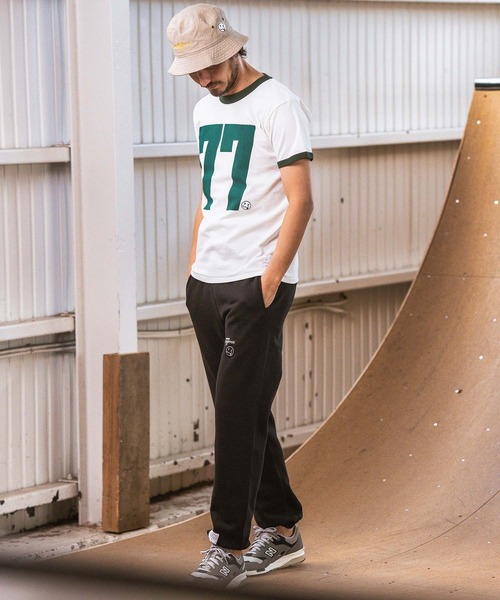 seventy seven(セブンティセブン)の「mt8993- middle onz S-S ringer t-shirts (big 77) Tシャツ(Tシャツ/カットソー・メンズ・ホワイト×グリーン/ホワイト×ブラック/グレー系その他・S/M/L/XL)」の15枚目の写真