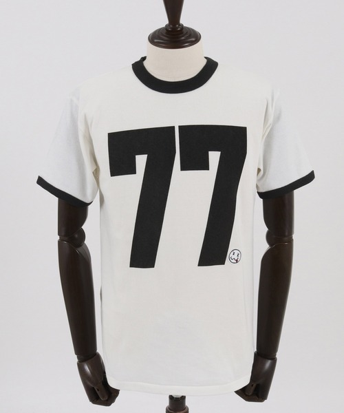 seventy seven(セブンティセブン)の「mt8993- middle onz S-S ringer t-shirts (big 77) Tシャツ(Tシャツ/カットソー・メンズ・ホワイト×グリーン/ホワイト×ブラック/グレー系その他・S/M/L/XL)」の20枚目の写真