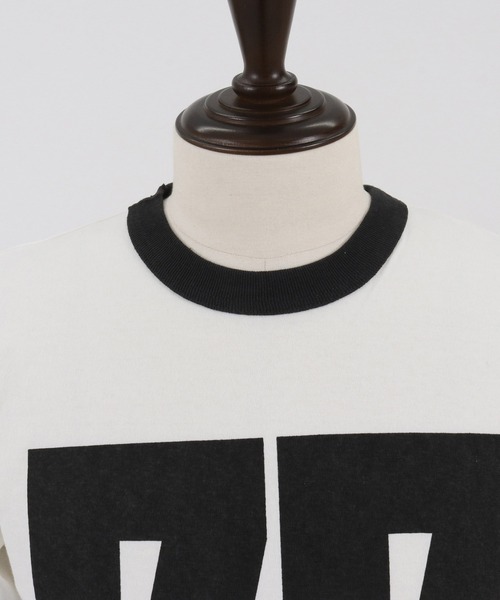 seventy seven(セブンティセブン)の「mt8993- middle onz S-S ringer t-shirts (big 77) Tシャツ(Tシャツ/カットソー・メンズ・ホワイト×グリーン/ホワイト×ブラック/グレー系その他・S/M/L/XL)」の22枚目の写真
