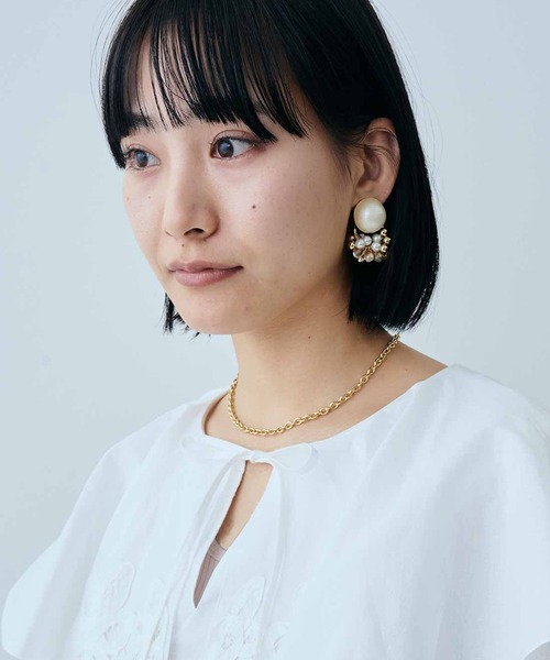 MEDE19F（メデジュウキュウ）の「ＭＥＤＥ１９Ｆ　Ｂｏｕｔｉｑｕｅ　８８８さんコラボ　パール遣いの２ウェイイヤリング（イヤリング・レディース・ゴールド系その他・ONE SIZE）」の7枚目の写真