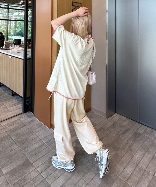 Alley by w closet（アリーバイダブルクローゼット）の「【Alley】裏毛カーゴパンツ（スウェットパンツ・レディース・オフホワイト/ピンク系その他/グレー・FREE）」の21枚目の写真