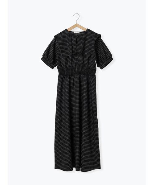 ehka sopo（エヘカソポ）の「チェックスクエア襟ワンピース（ワンピース・レディース・オフホワイト/ブラック/グリーン/イエロー・F）」の18枚目の写真