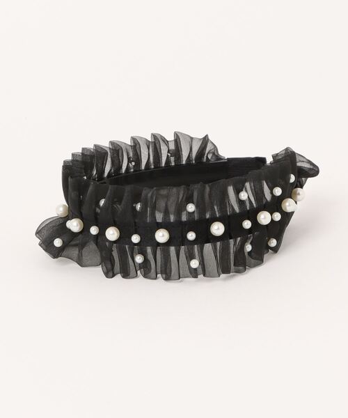 styiro（スタイロ）の「パールフリルカチューシャ（カチューシャ・レディース・ホワイト/ブラック・FREE）」の5枚目の写真