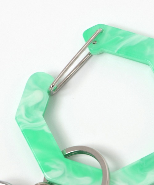 studio CLIP（スタディオクリップ）の「マーブルリール付きカラビナ（チャーム・レディース・オレンジ/ホワイト/グリーン・FREE）」の5枚目の写真