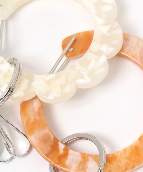 studio CLIP（スタディオクリップ）の「マーブルリール付きカラビナ（チャーム・レディース・オレンジ/ホワイト/グリーン・FREE）」の9枚目の写真