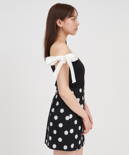 ROYAL PARTY(ロイヤルパーティー)の「リボンワンショル配色カットトップス(Tシャツ/カットソー・レディース・ライトグレー/オフホワイト/ブラック・FREE)」の19枚目の写真