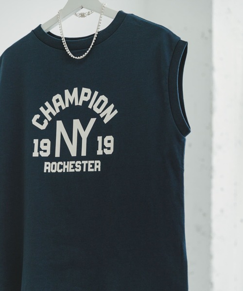 Champion（チャンピオン）の「Champion　SLEEVELESS SHIRTS（Tシャツ/カットソー・レディース・グレー/ライトブルー/ネイビー/ホワイト・LARGE）」の12枚目の写真