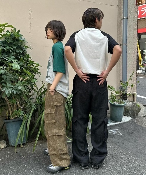 WudgeBoy（ワッジボーイ）の「tweed cargo pants（カーゴパンツ・レディース・ブラック/ブラウン・MEDIUM/LARGE/X-LARGE）」の4枚目の写真