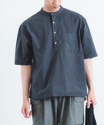 綿×綿ラミーシーチング半袖プルオーバーシャツ