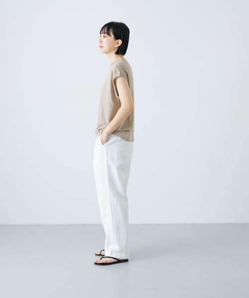 24ss ✨リネン　かぐれ　リネンノースリーブニット　ベスト　サマーニット かぐれ（カグレ）の「リネンコットンニットベスト（ベスト