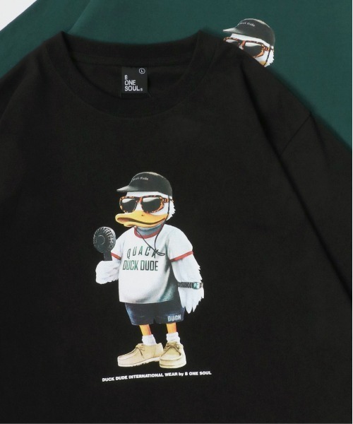 Duck Dude（ダックデュード）の「DUCK DUDE/ダックデュード クラッシックダック フロントプリント 半袖Tシャツ レディース メンズ（Tシャツ/カットソー・レディース・ホワイト/ブラック/ダークグリーン・L/M/LL）」の2枚目の写真
