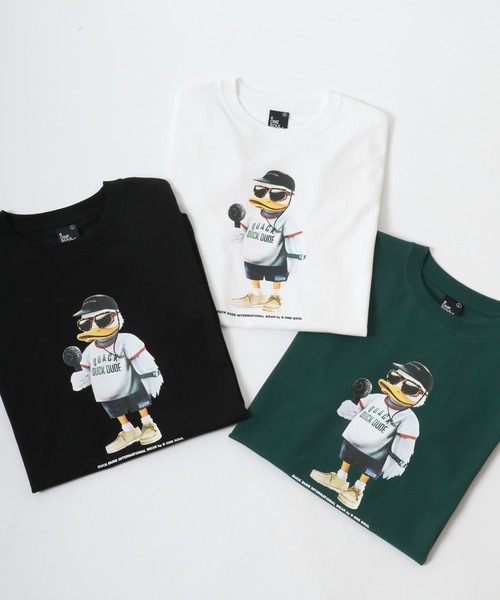Duck Dude（ダックデュード）の「DUCK DUDE/ダックデュード クラッシックダック フロントプリント 半袖Tシャツ レディース メンズ（Tシャツ/カットソー・レディース・ホワイト/ブラック/ダークグリーン・L/M/LL）」の13枚目の写真