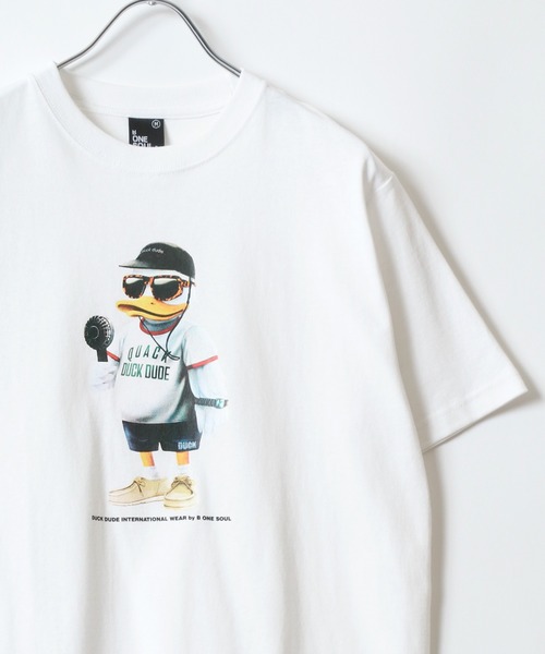 Duck Dude（ダックデュード）の「DUCK DUDE/ダックデュード クラッシックダック フロントプリント 半袖Tシャツ レディース メンズ（Tシャツ/カットソー・レディース・ホワイト/ブラック/ダークグリーン・L/M/LL）」の4枚目の写真