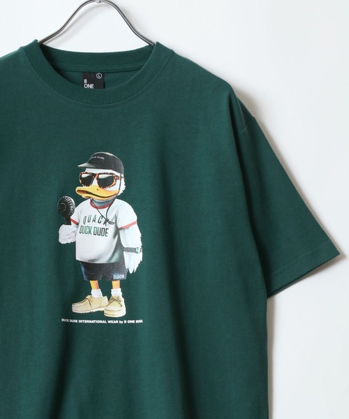 Duck Dude（ダックデュード）の「DUCK DUDE/ダックデュード クラッシックダック フロントプリント 半袖Tシャツ レディース メンズ（Tシャツ/カットソー・レディース・ホワイト/ブラック/ダークグリーン・L/M/LL）」の5枚目の写真