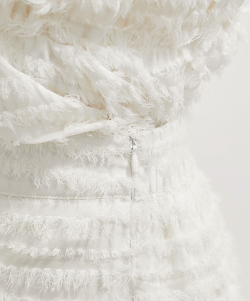 VIS（ビス）の「【洗える】フリンジジャガードスリット入りロングスカート（スカート・レディース・ブラック/キナリ・FREE）」の18枚目の写真