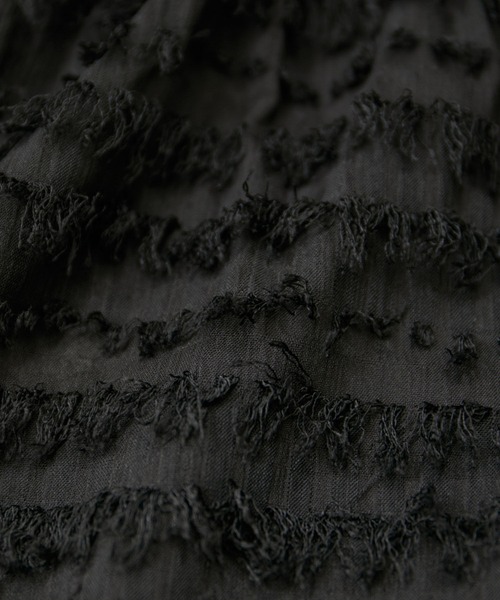 VIS（ビス）の「【洗える】フリンジジャガードスリット入りロングスカート（スカート・レディース・ブラック/キナリ・FREE）」の22枚目の写真