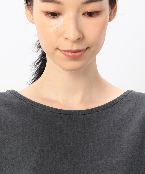 ONIGIRI（オニギリ）の「前後２ＷＡＹ 綿100％ フレアピグメントＴシャツ（Tシャツ/カットソー・レディース・チャコール/ブラウン/アイボリー/マスタード・FREE）」の21枚目の写真