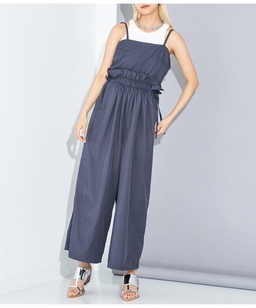 Settimissimo（セッティミッシモ）の「シャーリングデザイン オールインワン サロペット（サロペット/オーバーオール・レディース・ホワイト/ダークグレー・FREE）」の2枚目の写真