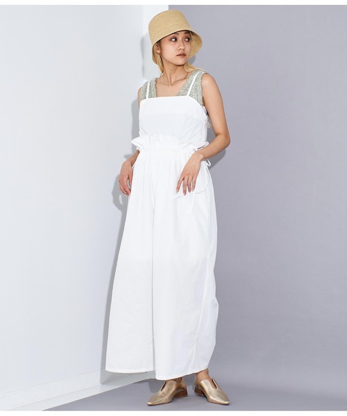 Settimissimo（セッティミッシモ）の「シャーリングデザイン オールインワン サロペット（サロペット/オーバーオール・レディース・ホワイト/ダークグレー・FREE）」の9枚目の写真