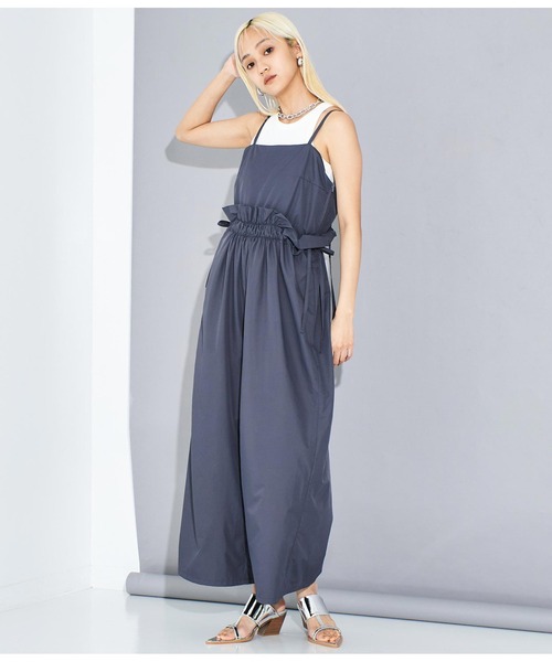 Settimissimo（セッティミッシモ）の「シャーリングデザイン オールインワン サロペット（サロペット/オーバーオール・レディース・ホワイト/ダークグレー・FREE）」の3枚目の写真