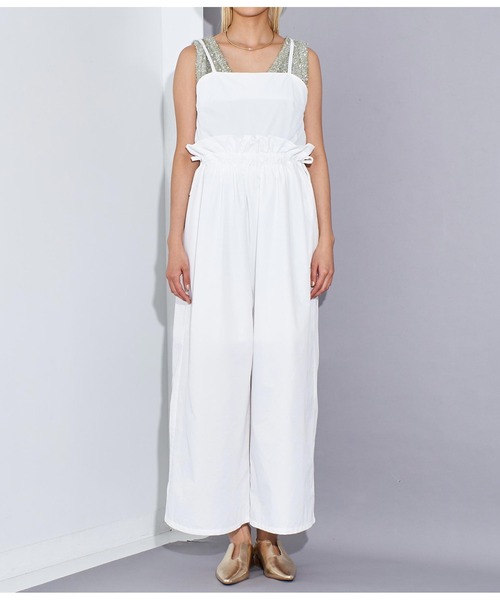 Settimissimo（セッティミッシモ）の「シャーリングデザイン オールインワン サロペット（サロペット/オーバーオール・レディース・ホワイト/ダークグレー・FREE）」の18枚目の写真