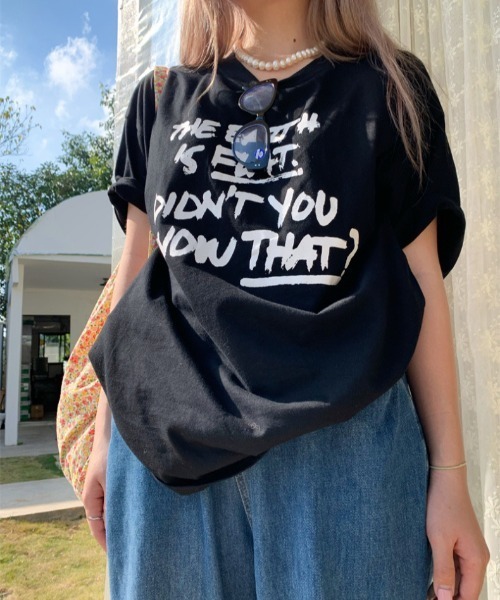 Achic(アシック)の「グラフィックプリント半袖Tシャツ(Tシャツ/カットソー・レディース・ブラック/ホワイト・M)」の2枚目の写真