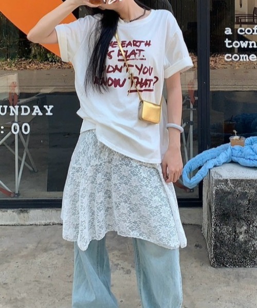 Achic(アシック)の「グラフィックプリント半袖Tシャツ(Tシャツ/カットソー・レディース・ブラック/ホワイト・M)」の3枚目の写真
