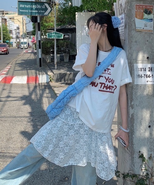 Achic(アシック)の「グラフィックプリント半袖Tシャツ(Tシャツ/カットソー・レディース・ブラック/ホワイト・M)」の5枚目の写真