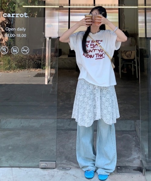 Achic(アシック)の「グラフィックプリント半袖Tシャツ(Tシャツ/カットソー・レディース・ブラック/ホワイト・M)」の6枚目の写真