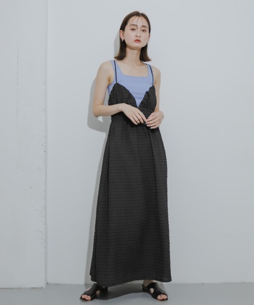 SENSE OF PLACE by URBAN RESEARCH（センスオブプレイスバイアーバンリサーチ）の「チェックキャミワンピース（ワンピース・レディース・ブラック/オレンジ/ネイビー・ONE/S）」の9枚目の写真