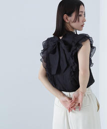 NATURAL BEAUTY BASIC | 2wayワッシャーシアーリボンブラウス(シャツ/ブラウス)