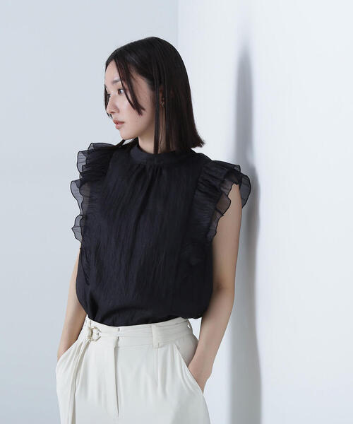 NATURAL BEAUTY BASIC（ナチュラルビューティーベーシック）の「2wayワッシャーシアーリボンブラウス（シャツ/ブラウス・レディース・ブラック/グレー/ピンク・MEDIUM/SMALL）」の22枚目の写真