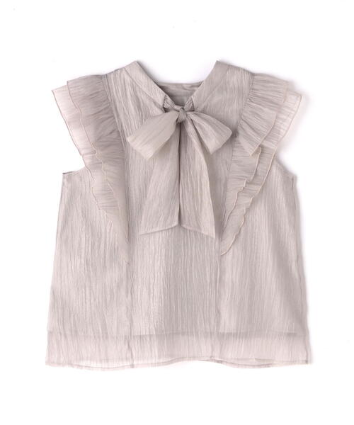 NATURAL BEAUTY BASIC（ナチュラルビューティーベーシック）の「2wayワッシャーシアーリボンブラウス（シャツ/ブラウス・レディース・ブラック/グレー/ピンク・MEDIUM/SMALL）」の6枚目の写真