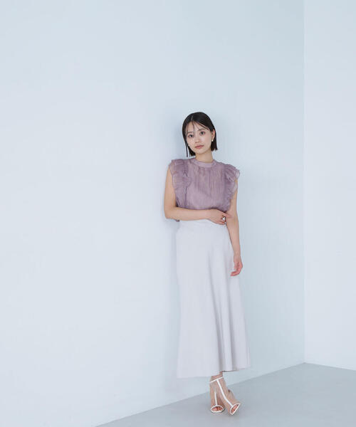 NATURAL BEAUTY BASIC（ナチュラルビューティーベーシック）の「2wayワッシャーシアーリボンブラウス（シャツ/ブラウス・レディース・ブラック/グレー/ピンク・MEDIUM/SMALL）」の14枚目の写真